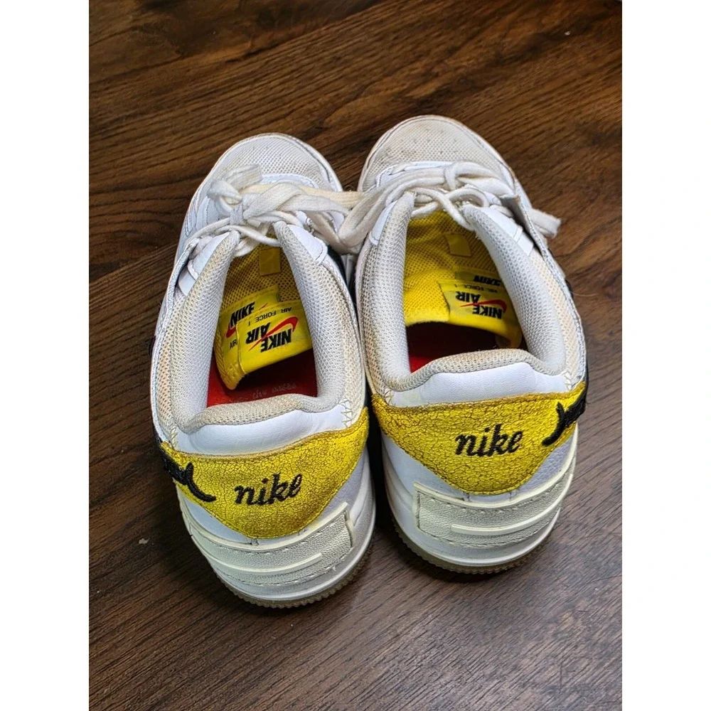 Nike Air Force 1 Shadow Womens Sneakers Size 8 White Yellow Black‎ Leather